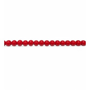 CORAL 6mm ROUND PRESSED BEADS