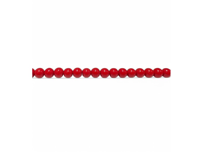 CORAL 6mm ROUND PRESSED BEADS