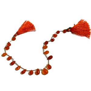 Carnelian briolette beads 10" strand