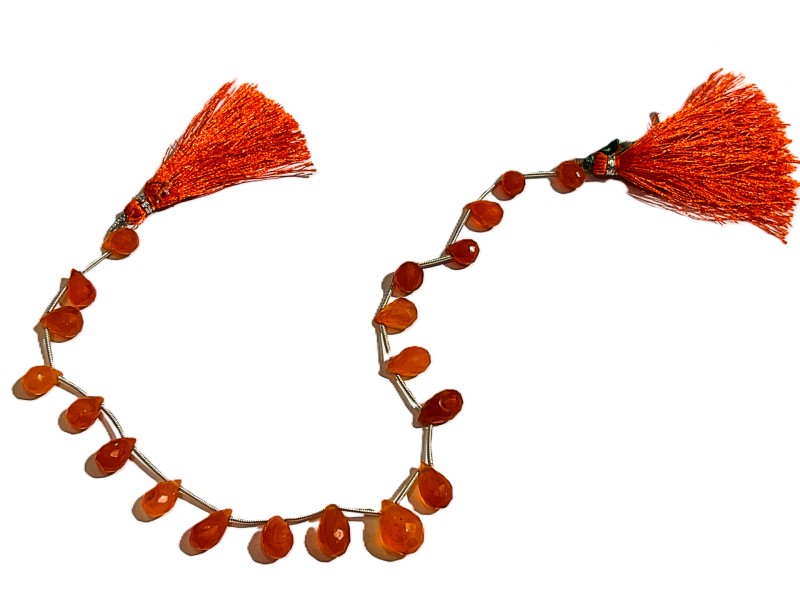 Carnelian briolette beads 10" strand