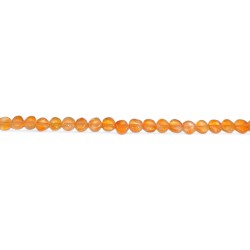 Carnelian polished coin-shape beads approx 5.5mm