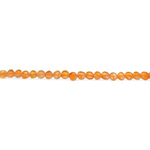 Carnelian polished coin-shape beads approx 5.5mm