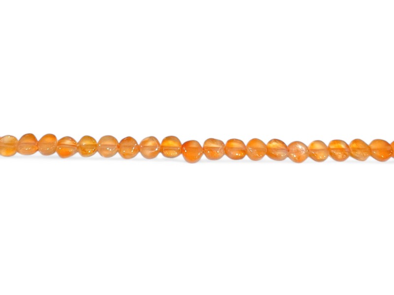 Carnelian polished coin-shape beads approx 5.5mm