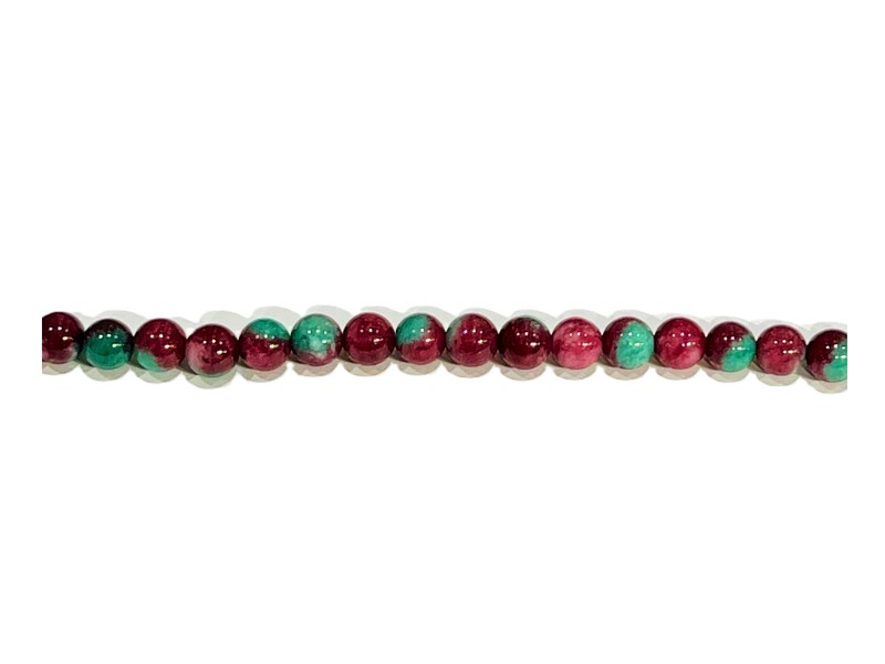 Jade Red Green 8mm Round dyed Beads                   