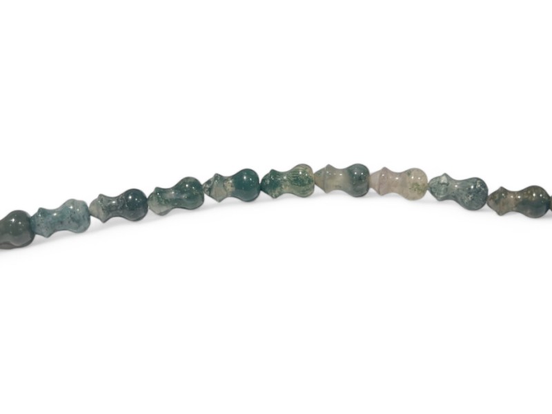 moss agate calabash beads 7x12mm