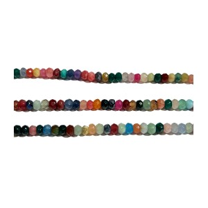 Faceted Agate Beads 6mm, Mixed colours Dyed