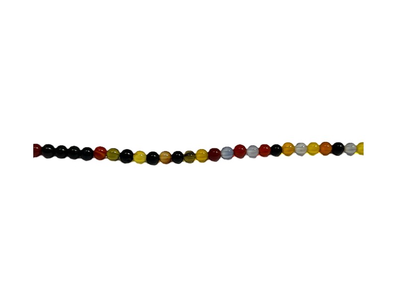 Multi Colour Agates Round 3 mm Beads.