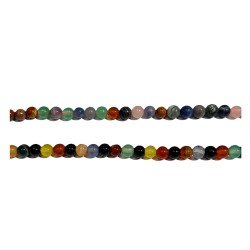 Agate Multi Colour Round Quartz Beads 6mm