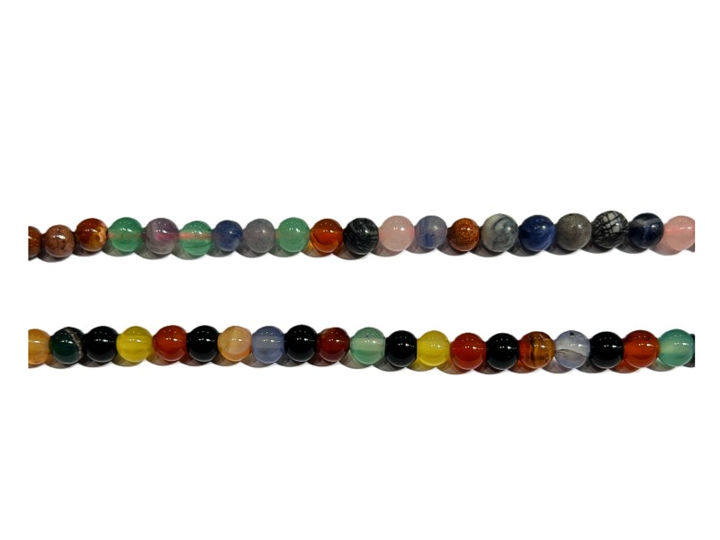 Agate Multi Colour Round Quartz Beads 6mm