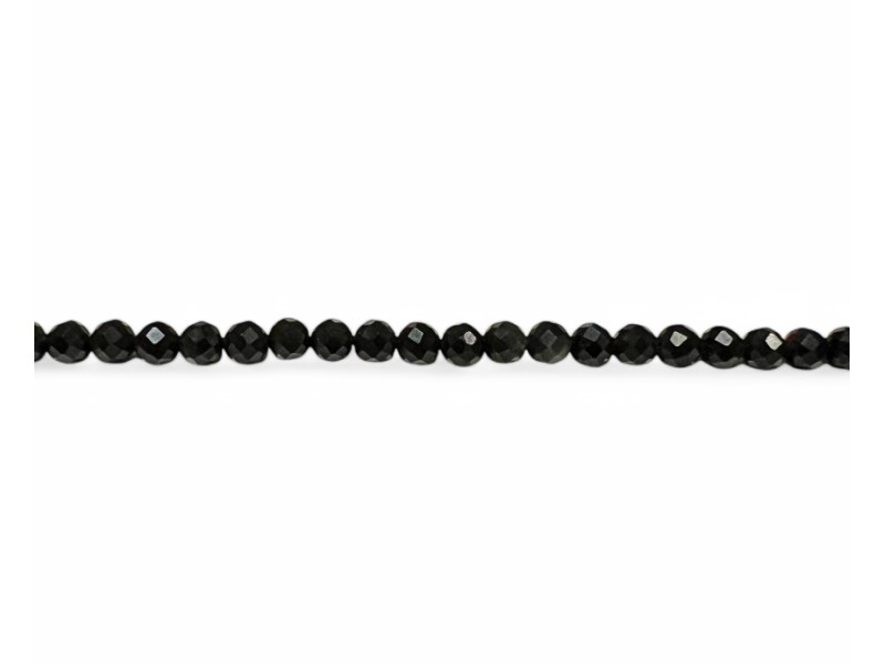 obsidian faceted 4mm beads