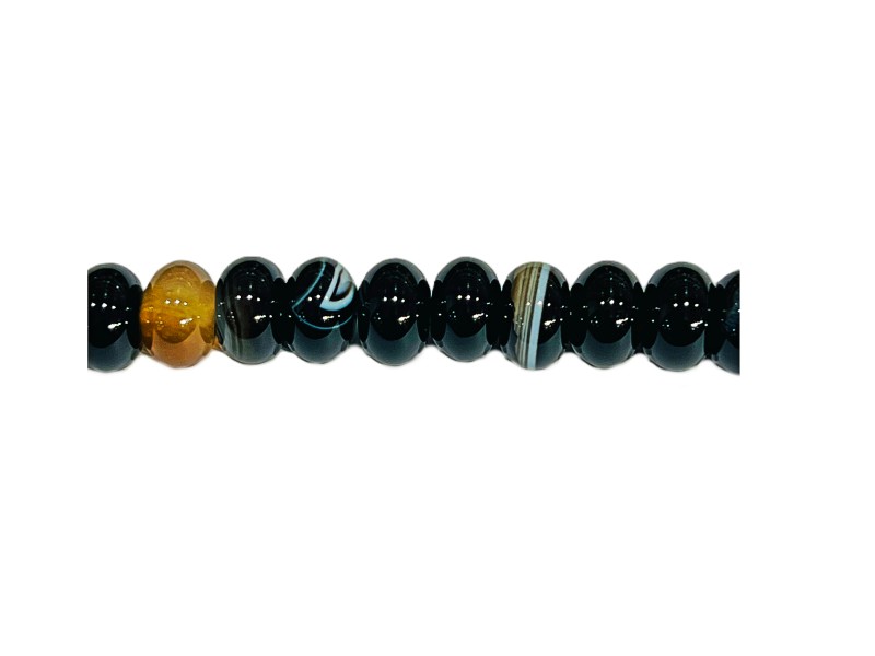 Onyx Black Rondelle Bati 12mm Beads.