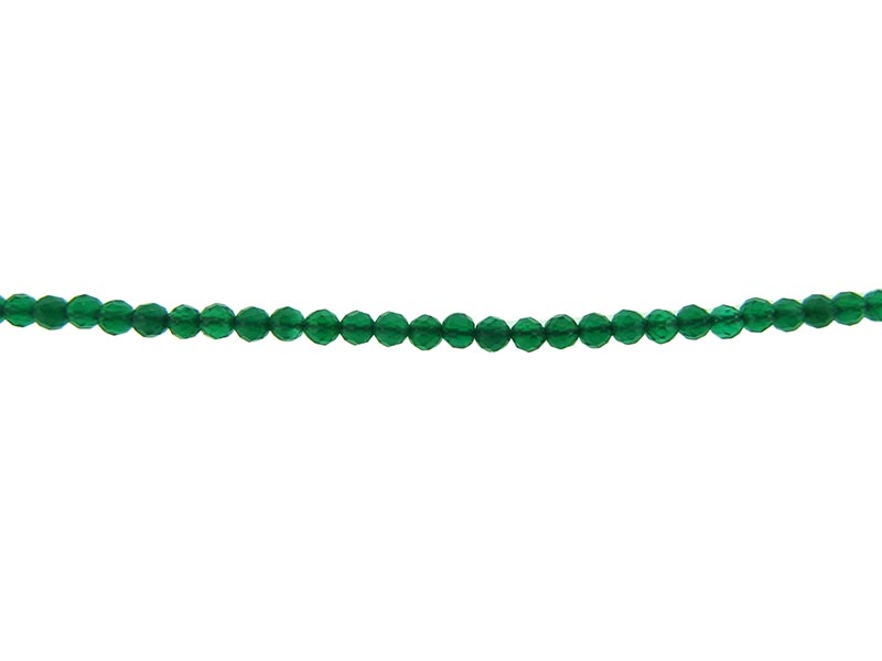 Onyx Green Faceted Round Beads - 2mm