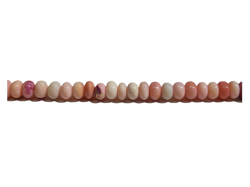 Opal Light Pink Rondelle Beads, 8 mm