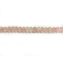 Rose Quartz Bati Faceted Beads, 8 mm