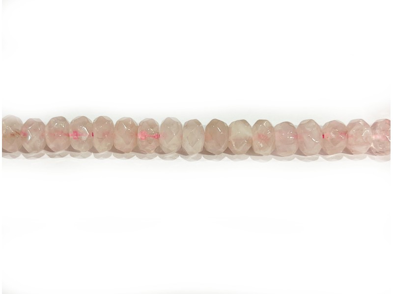 Rose Quartz Bati Faceted Beads, 8 mm