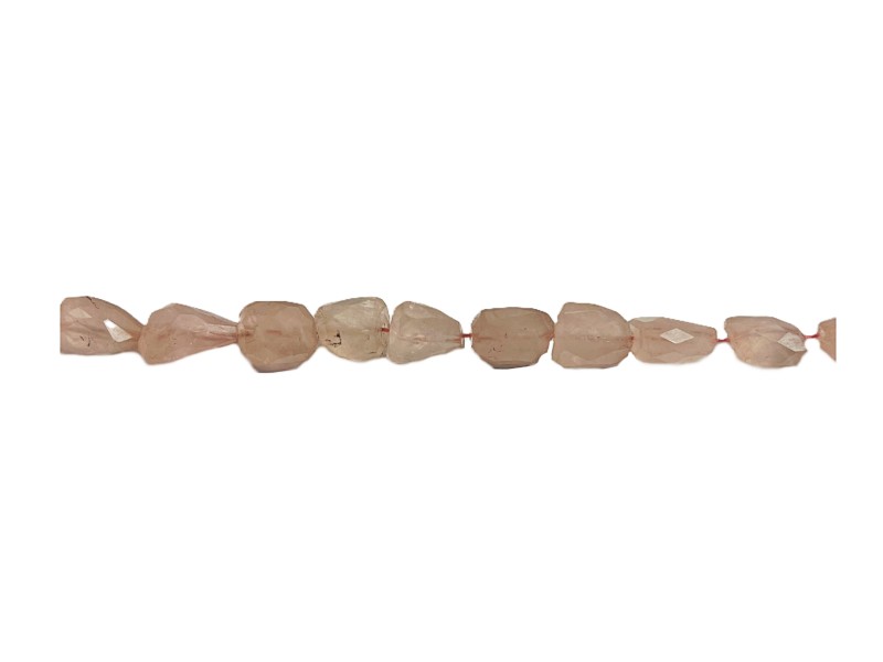 Rose Quartz Tumble Faceted Beads.