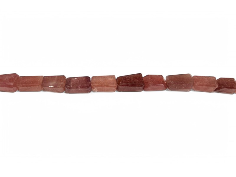 Strawberry Quartz Polished Slab Beads 15-22mm