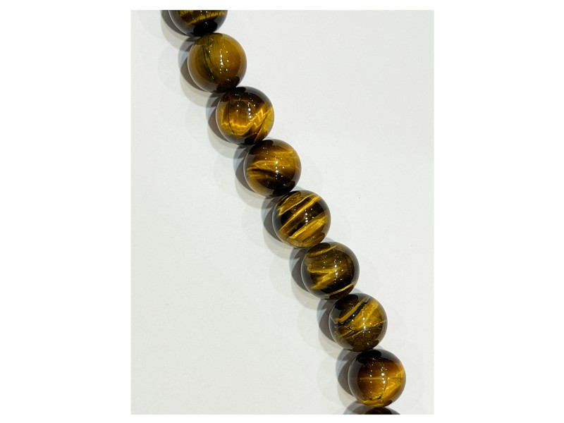 Tiger Eye Round Polished 12 mm Beads.