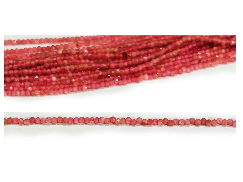 Pink Tourmaline Faceted Round Beads - 2.5mm