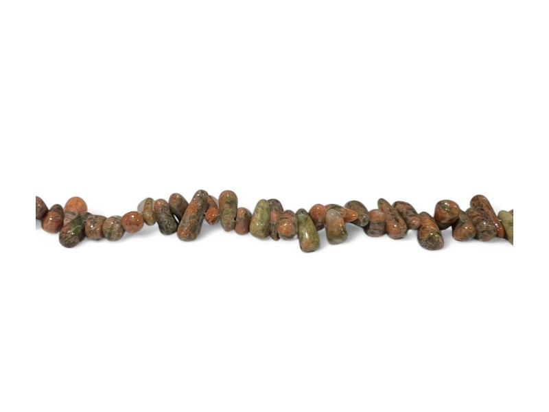 unakite side drilled drop beads 8-12mm