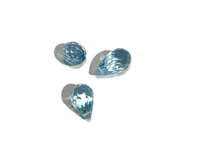 blue topaz faceted briolettes 5x9mm