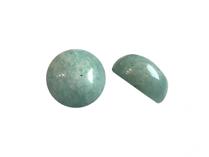 Amazonite Cabs, Round - 8mm