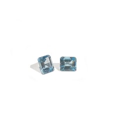 Blue Topaz Cut Stone, Octagon, Mid-blue, 10 x 12 mm