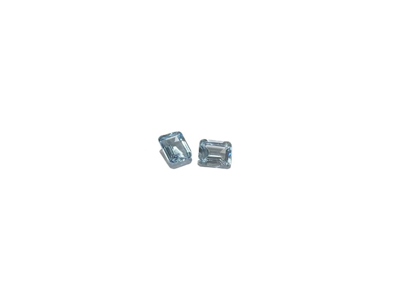 Blue Topaz Cut Stone, Octagon, Light, 8 x 10 mm 