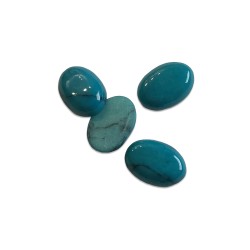 HOWLITE DYED CABS, TURQUOISE COLOUR, OVAL 7.4x10mm