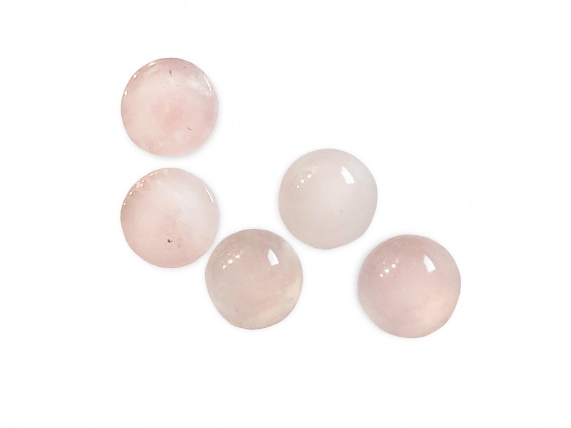 Rose Quartz Cabs, Round, 8 mm  