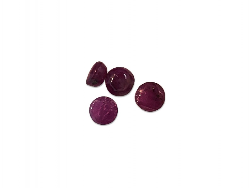 Ruby Cabochons, Round, 4 mm 