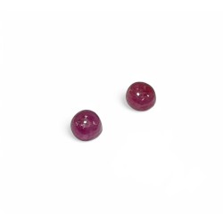 Ruby Cabochons, Round, 3 mm 