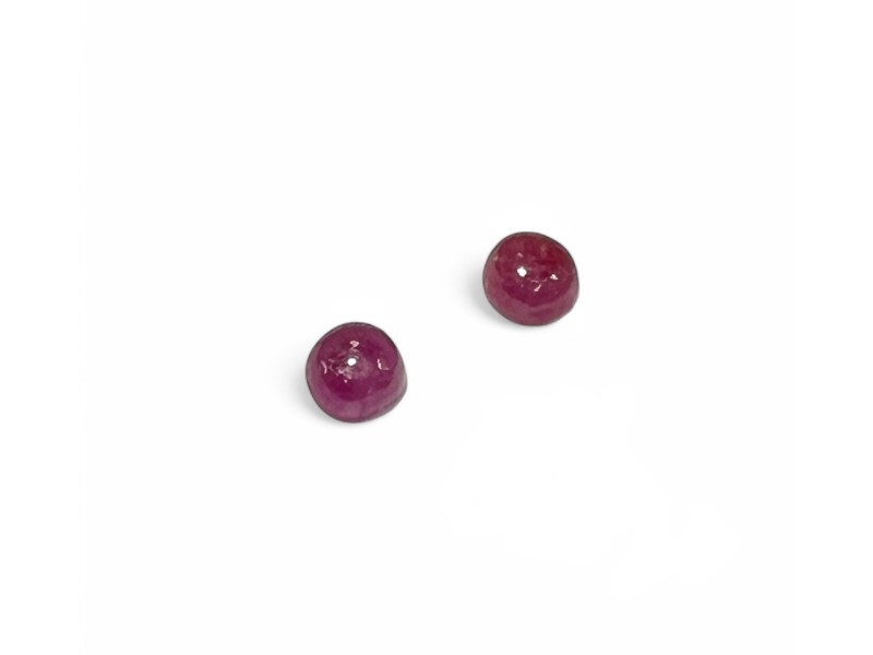 Ruby Cabochons, Round, 3 mm 