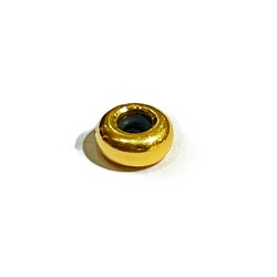 S925 GOLD PLATED SLIDER RONDELL 6.75mm W/SILICON