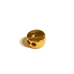 SILVER 925 GOLD PLATED FLAT SLIDER CLASP BEAD WITH 2 HOLES 