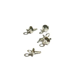 S925 'DUMMY' 3MM CUP W/PEG & RING, SCREW EYE (PACK OF 5PC) 