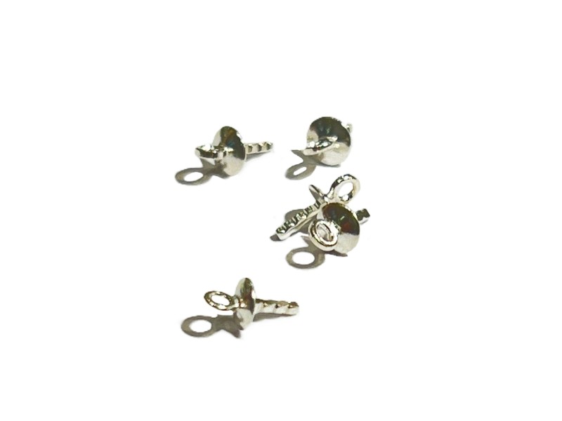 S925 'DUMMY' 3MM CUP W/PEG & RING, SCREW EYE (PACK OF 5PC) 