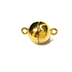 Gold Plated Sterling Silver Magnetic Clasp 8mm Round 