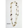 Gold Plated Chain with Mixed Semi Precious Faceted Stones