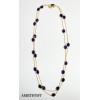 Gold Plated Chain with Mixed Semi Precious Faceted Stones