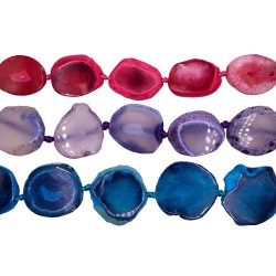 Agate Flat Oval Beads, Dyed