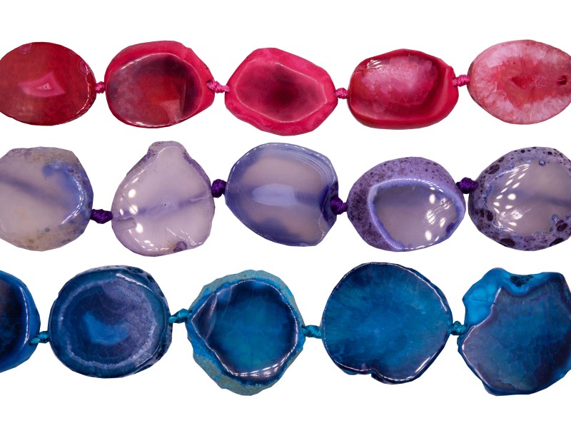 Agate Flat Oval Beads, Dyed