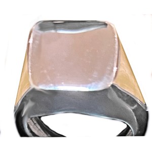 S925 SILVER SIGNET RING SQUARE SIZE M HOLLOW 