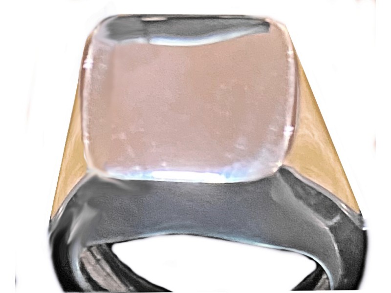 S925 SILVER SIGNET RING SQUARE SIZE M HOLLOW 