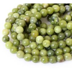 Olive Jade Round Beads, 6 mm 