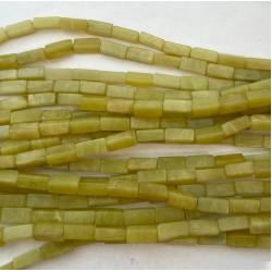 Olive Jade Cube Beads, 8 mm