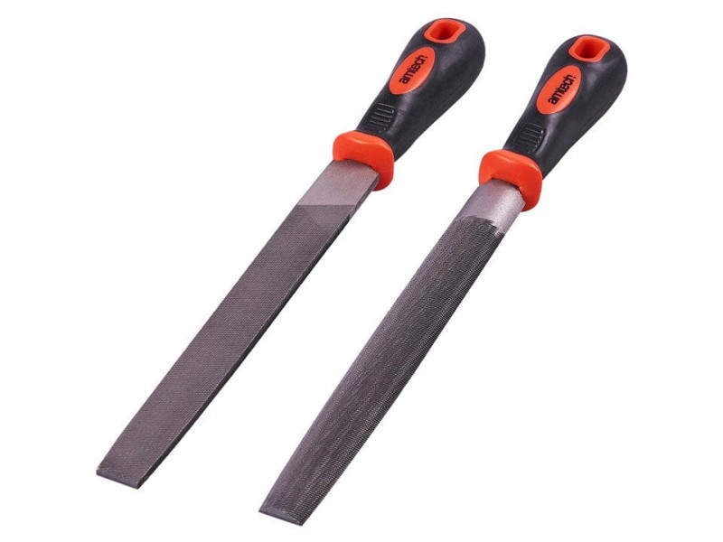 2PC FILES SET FLAT & HALF ROUND 6'' CUT 00 AM-TECH