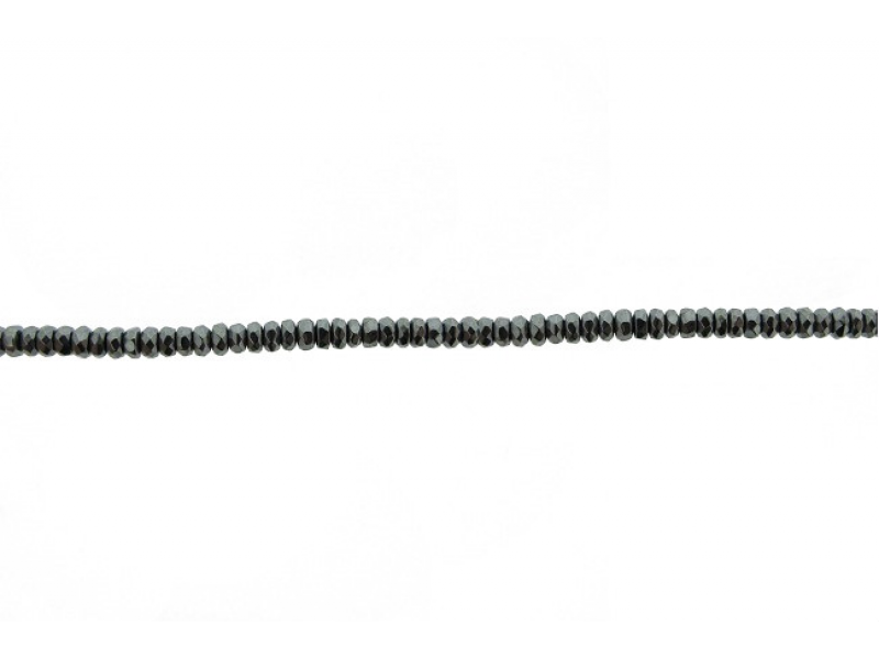 Hematite Faceted Rondelle Beads - 3 mm