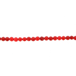 Jade Red Dyed Faceted Beads, 4 mm 