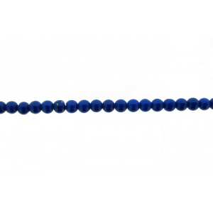 Lapis Pressed Round Beads - 4 mm                             